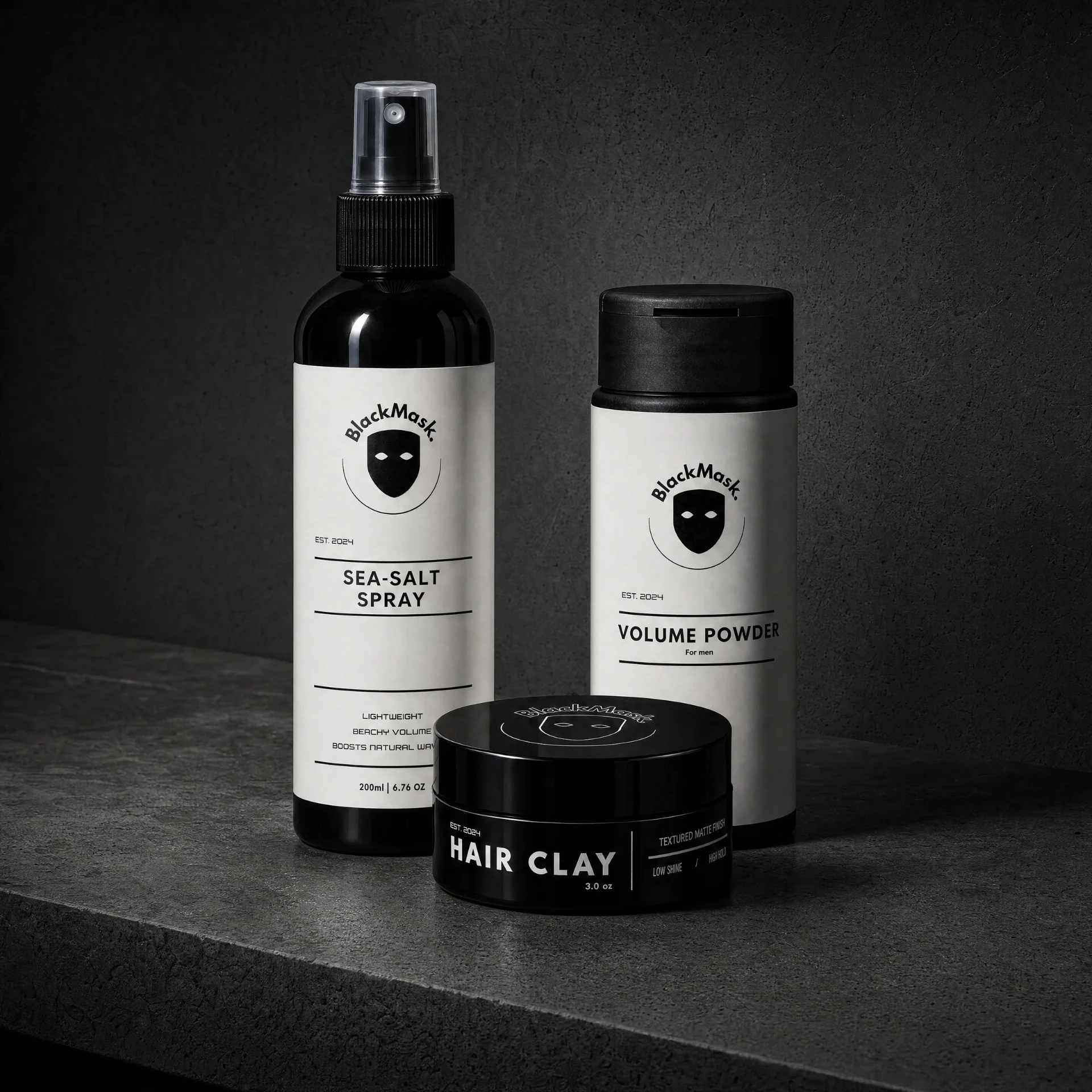 BlackMask Sea Salt Spray, Hair Clay, and Volume Powder