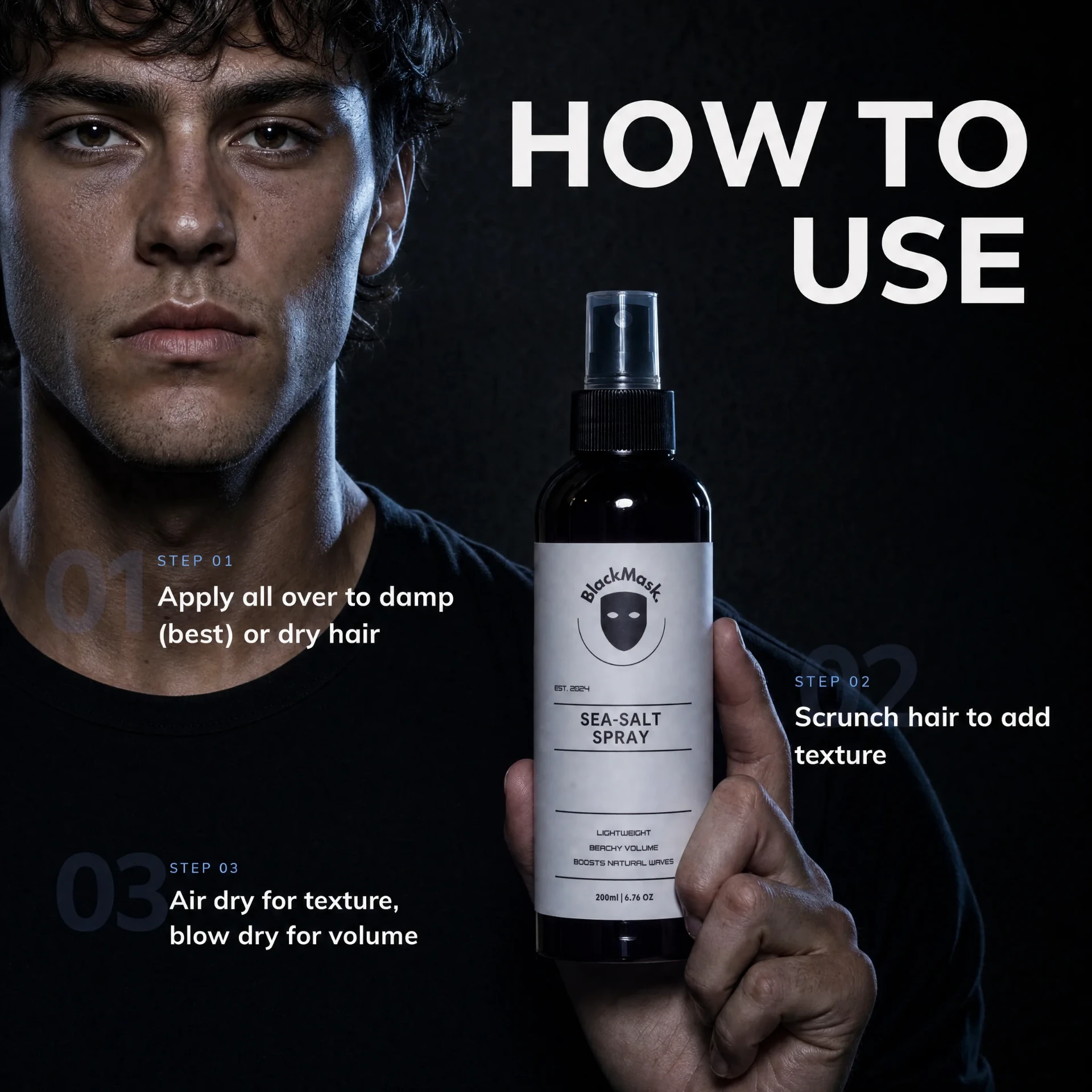 How to use BlackMask Sea Salt Spray